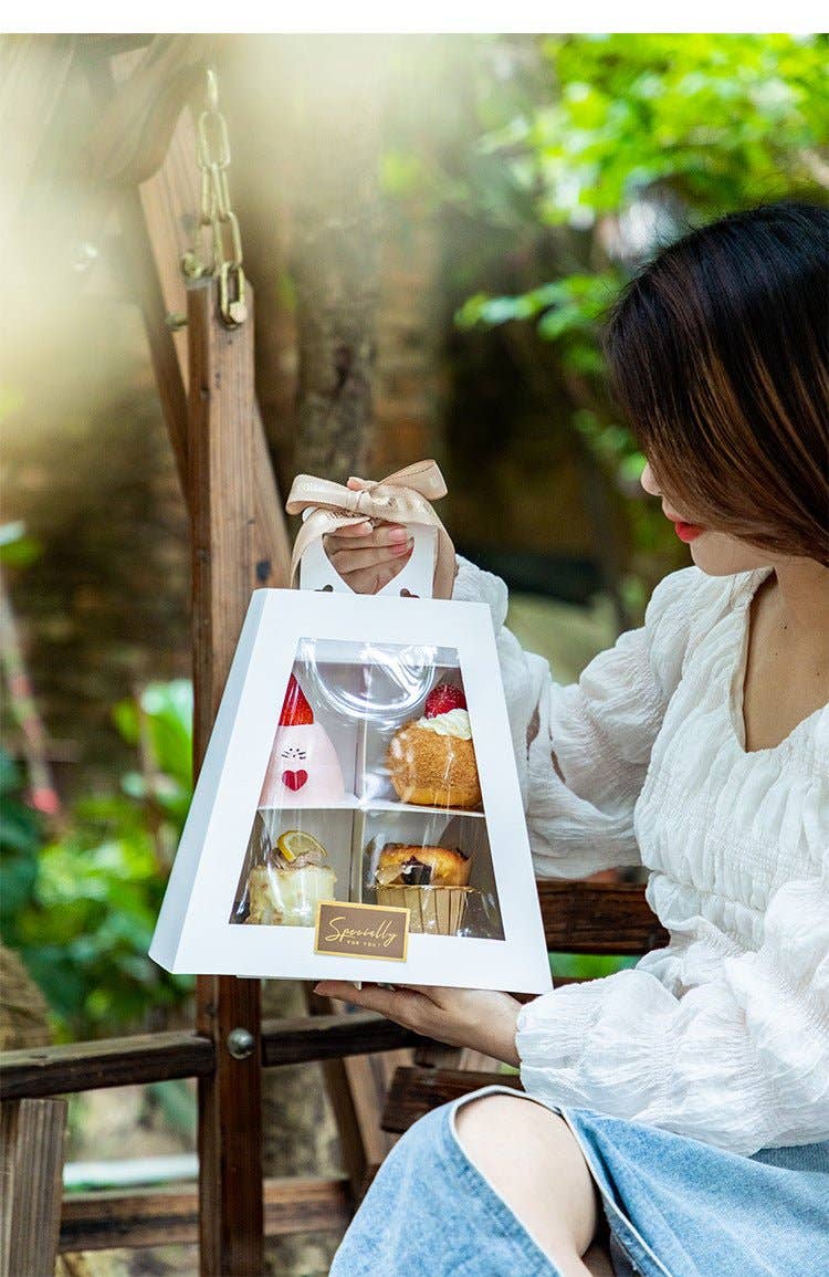 Elegant Design Supply – Caixa de presente por atacado – Padaria Trapezoide 2 Camas/Cupcakes Suporte de Sobremesa2