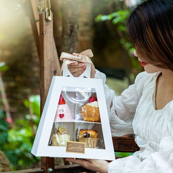 Elegant Design Supply – Caixa de presente por atacado – Padaria Trapezoide 2 Camas/Cupcakes Suporte de Sobremesa2