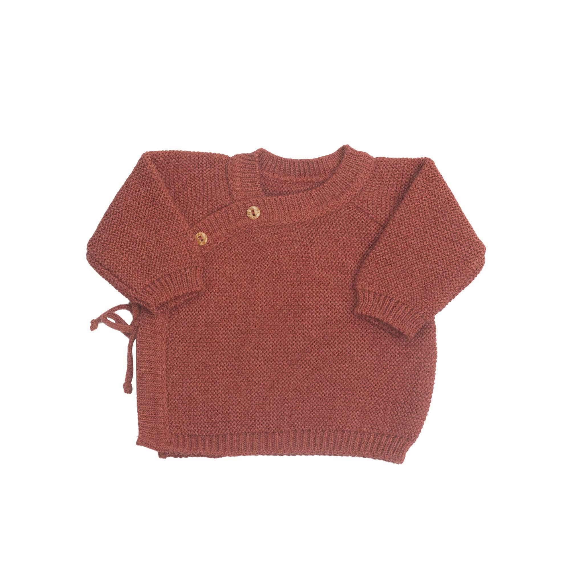 Trois kilos Sept - Wholesale Cardigan - Baby - Terracotta Knit Bra 0/1M2