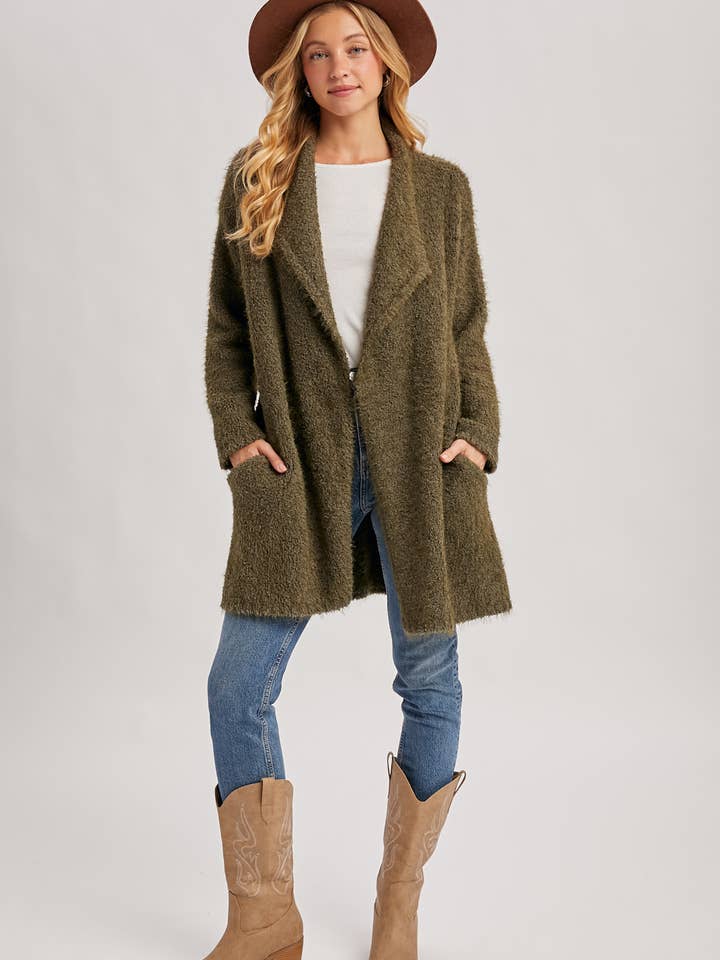 Bluivy - Wholesale Cardigan - Women's - SOFT FUZZY DRAPE FRONT CARDIGAN7