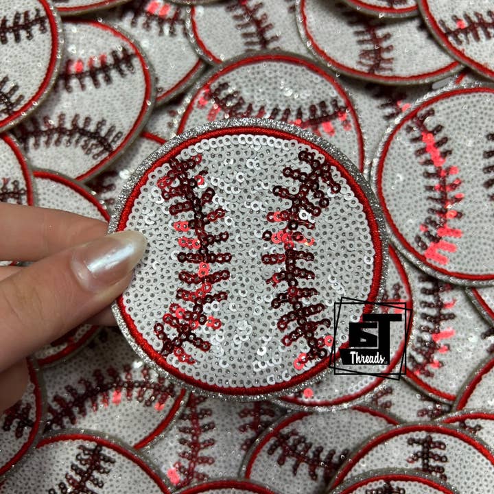 6j Threads LLC - Wholesale Patch - Sequin Sports Balls....Cap Patches Only1