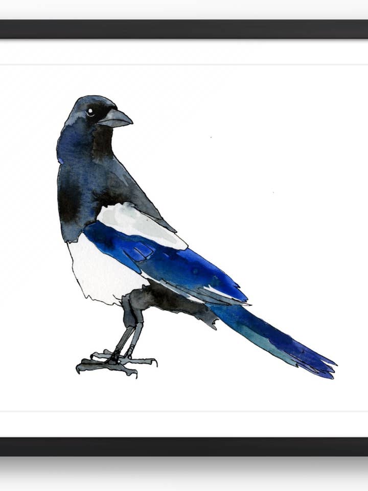 Magpie Print for wholesale by Brienne Cosman Design