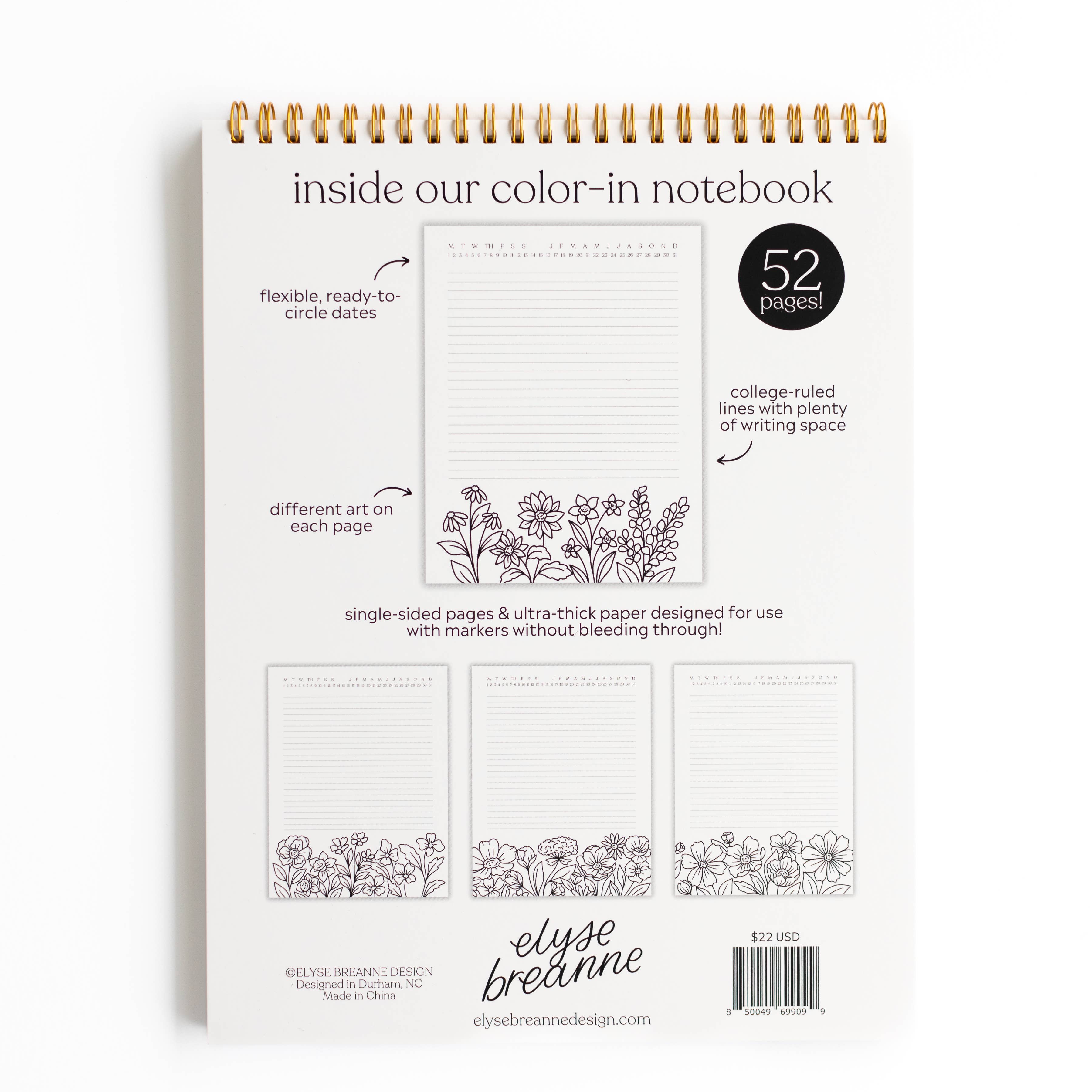 Elyse Breanne Design - Wholesale Notebook - Color-In Notebook7