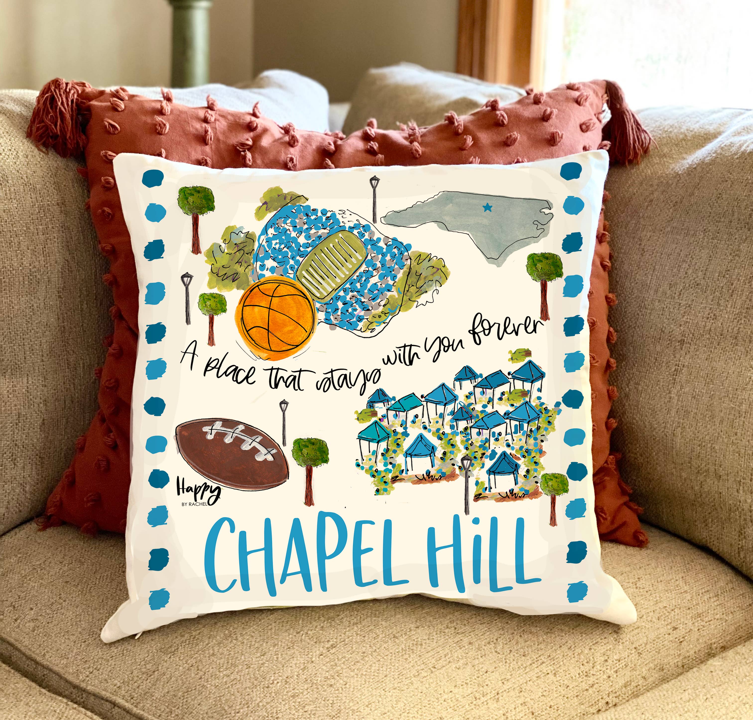 Happy By Rachel, LLC - Wholesale Throw/Decorative Pillow - Chapel Hill, NC Double Sided Pillow