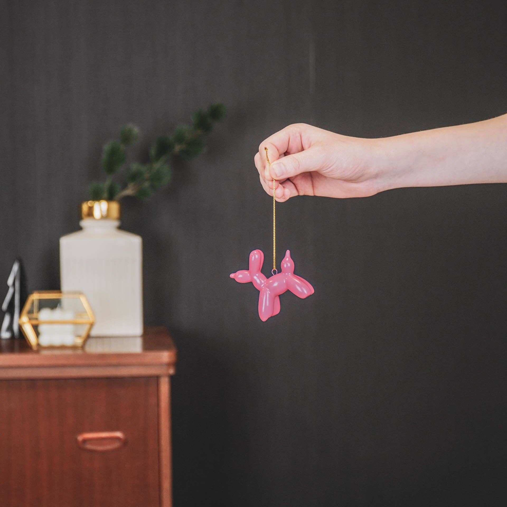 Housevitamin bv - Wholesale Ornament - Ornament - Balloon Dog Hanger - Ceramics - Pink - 6,5x3x6cm2
