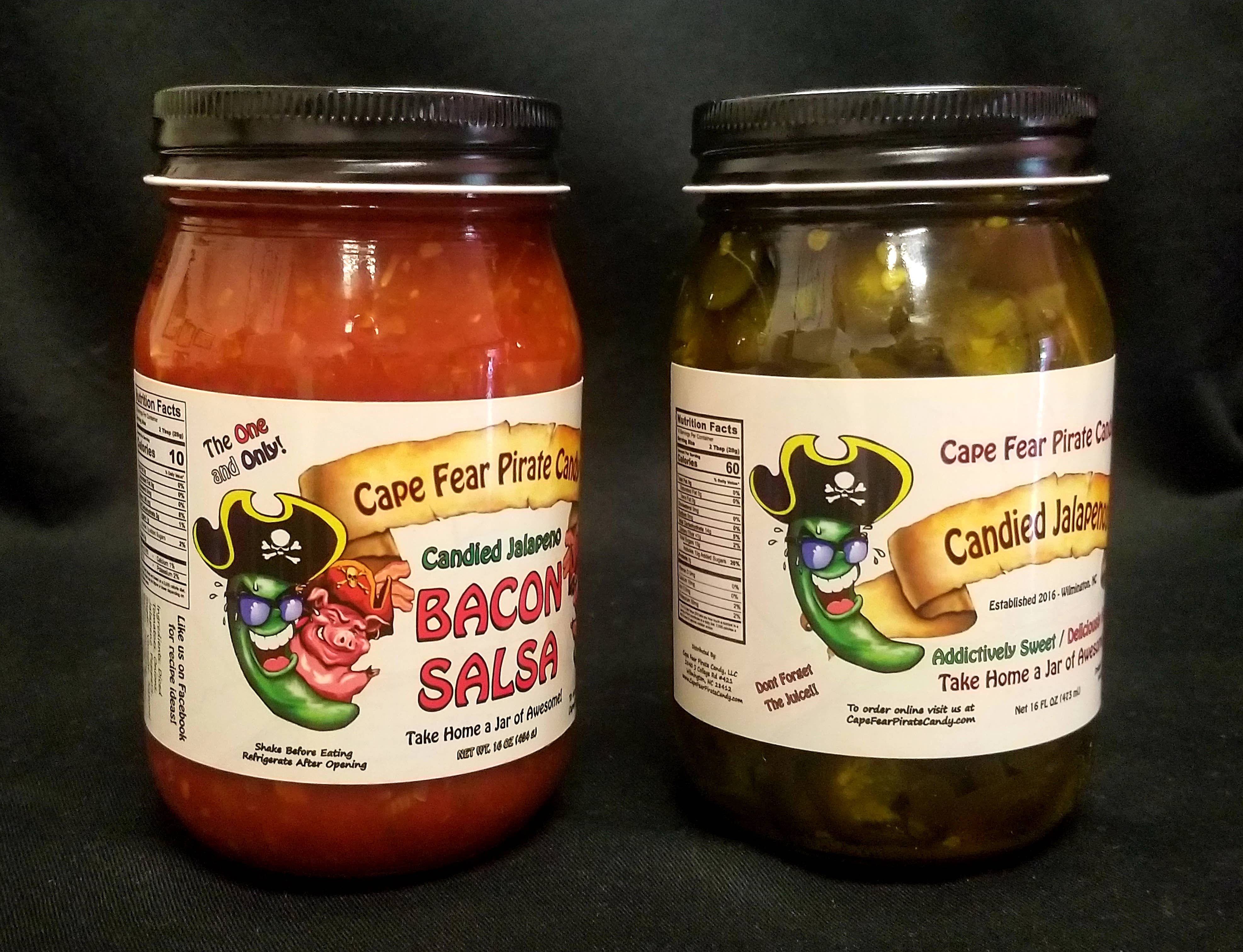 Cape Fear Pirate Candy, LLC - Wholesale Salsa - Medium - Candied Jalapenos & Bacon Salsa - Split Case1
