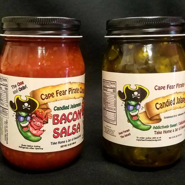 Cape Fear Pirate Candy, LLC - Wholesale Salsa - Medium - Candied Jalapenos & Bacon Salsa - Split Case1