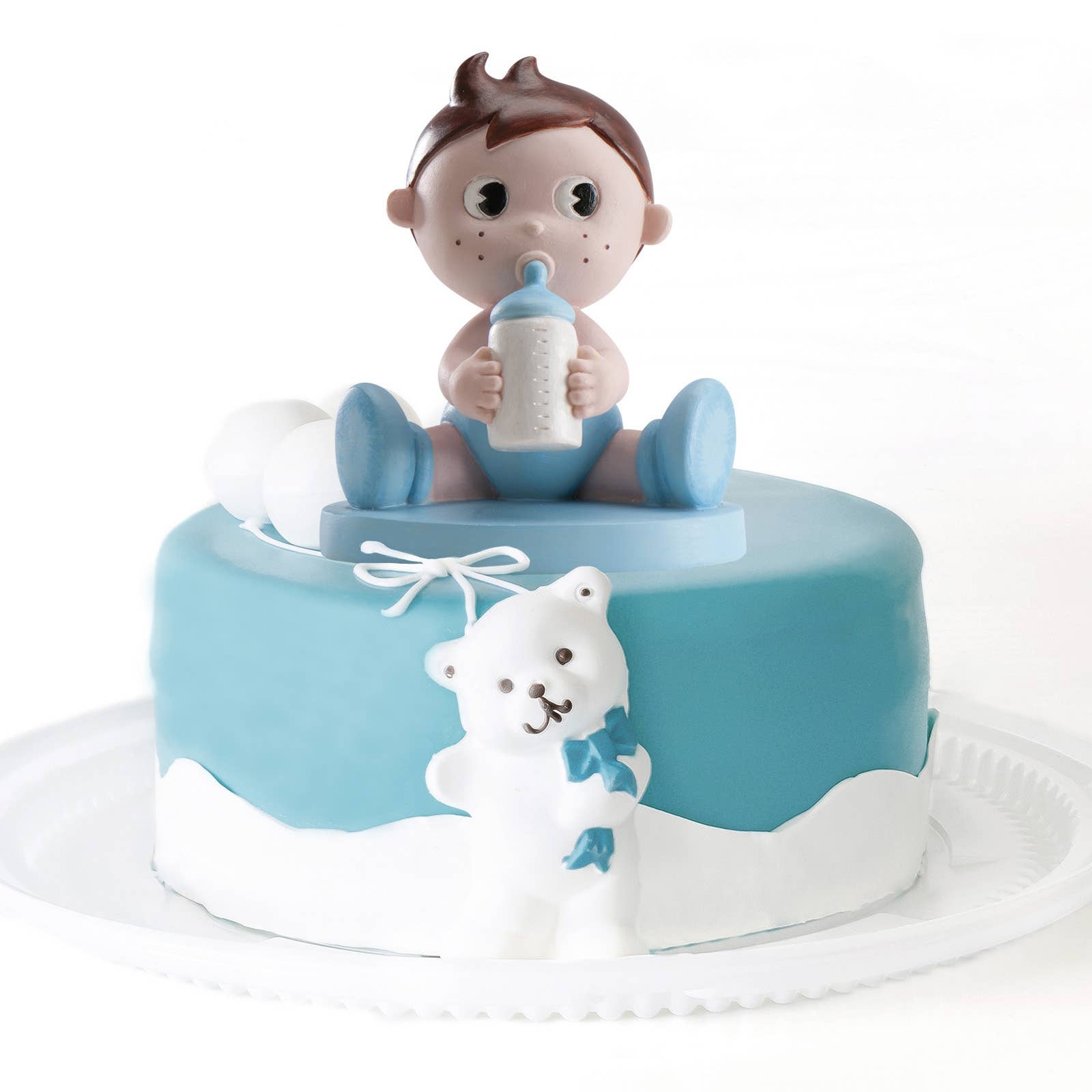 dekora - Wholesale Decorative Figurine - BABY CHRISTENING CAKE FIGURE WITH BOTTLE 10CM3