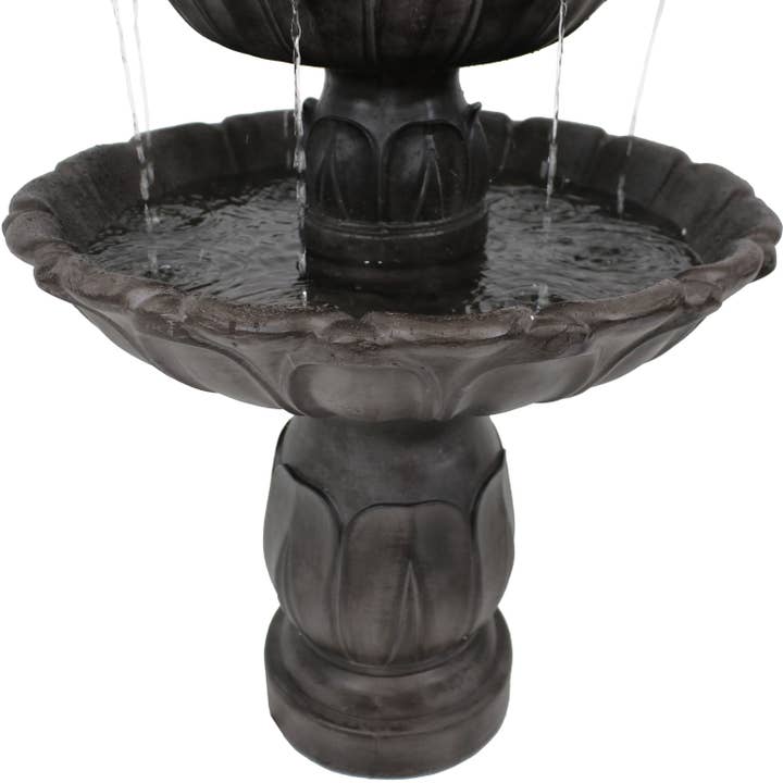 Sunnydaze Decor - Wholesale Outdoor Ornament/Decor - Classic Tulip Polystone Outdoor 3-Tier Fountain - Dark Brown