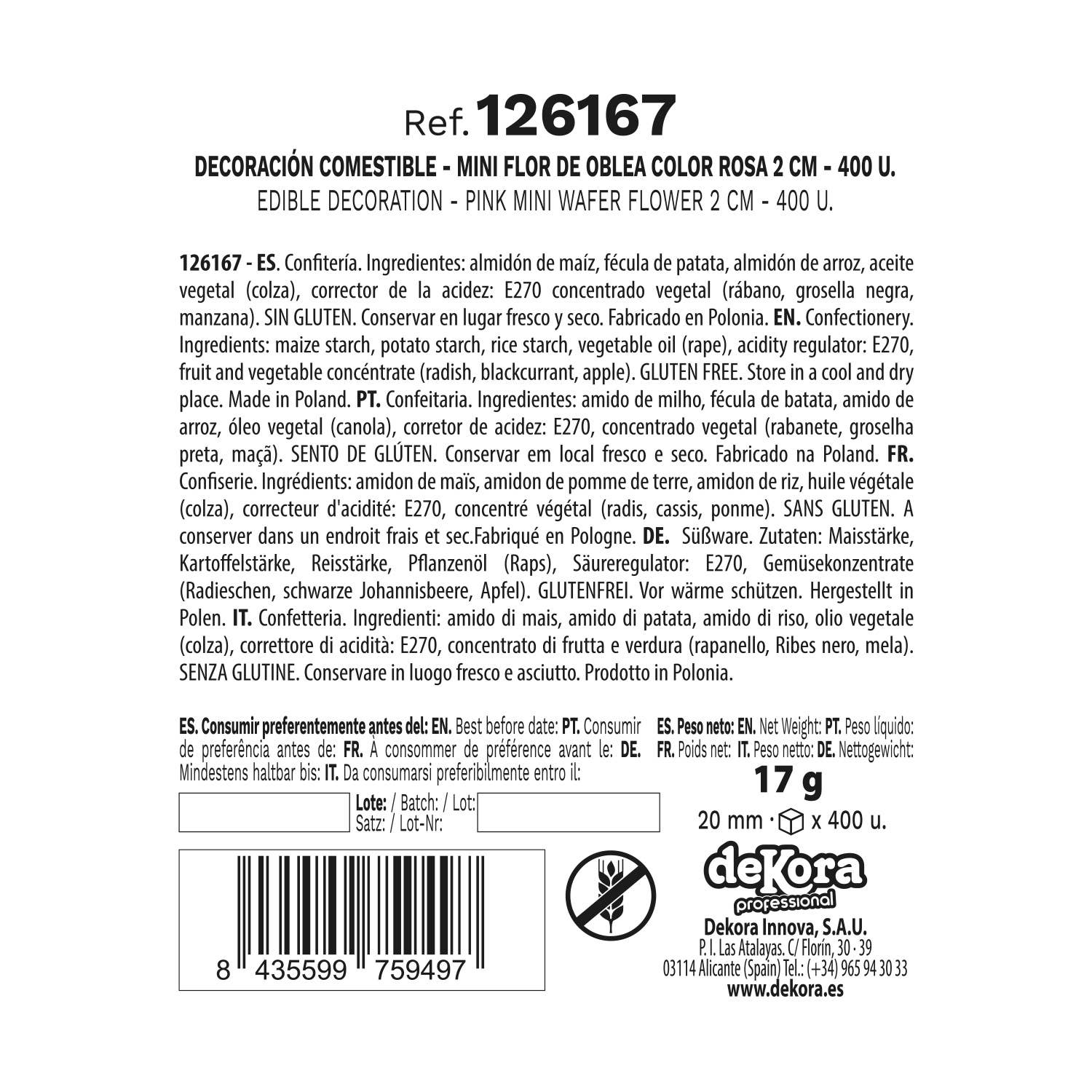 dekora - Wholesale Cake/Cupcake Topper - Wafer Edible Flowers for Cakes, 2 cm18