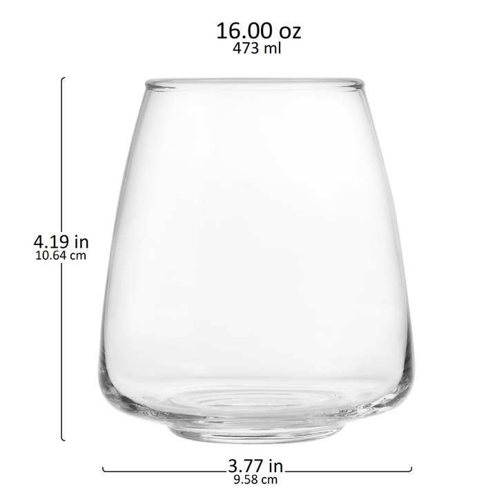 Libbey - Wholesale Wine Glass - Libbey Stemless AP Tapered Wine Glass, 16-ounce, Set of 65