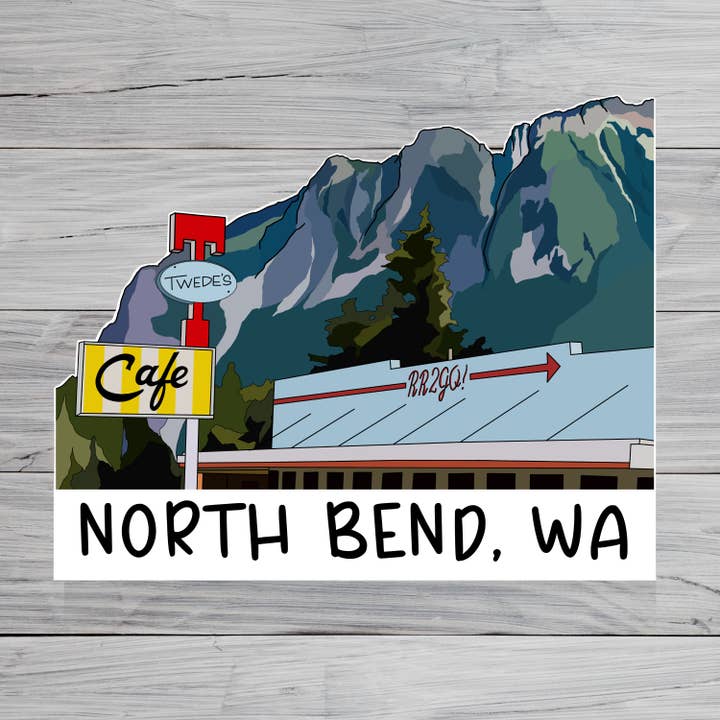 North Bend, Washington Sticker | Mt. Si and Little Si Vinyl Decal for wholesale by Wild Life Design Co.