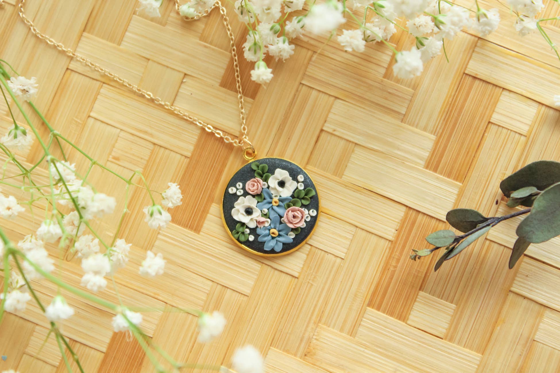 The Watermark Design - Wholesale Pendant/Charm Necklace - Wildflower Bouquet Necklace2