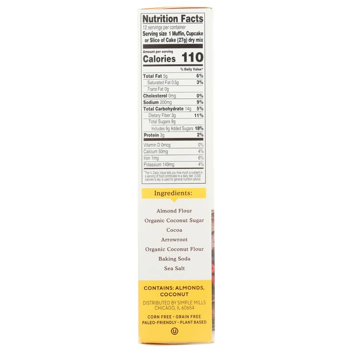 KeHE Distributors, LLC - Wholesale Muffin Mix - Simple Mills Mix Muffin & Cupcake Chocolate 10 oz3