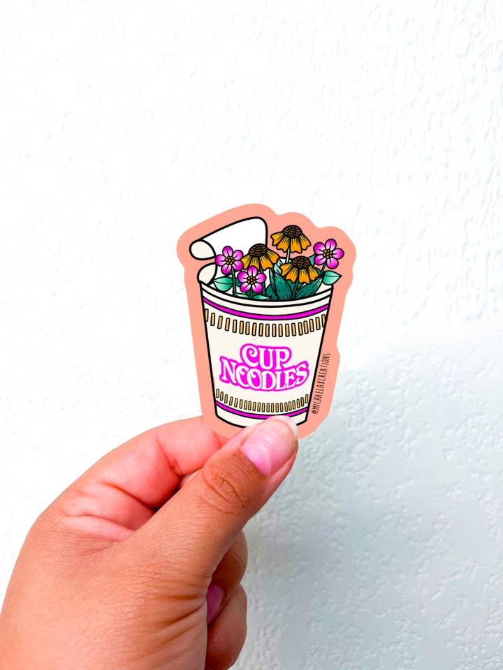 Cup o Noodless Sticker | Sticker voor Aziatische snacks | Leuke sticker | S voor wholesale door Michaela K Creations