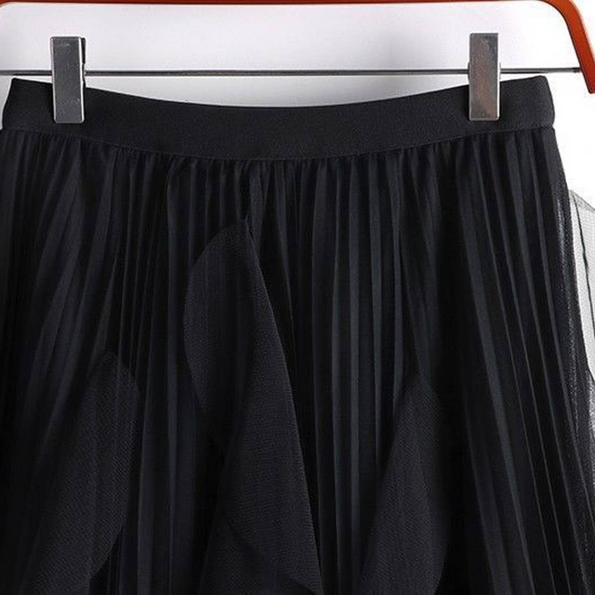 ACCITY - Wholesale Skirt - Women's - TULLE SKIRT MID-LENGTH HIGH WAIST PLEATED SKIRT_CWBLS039717