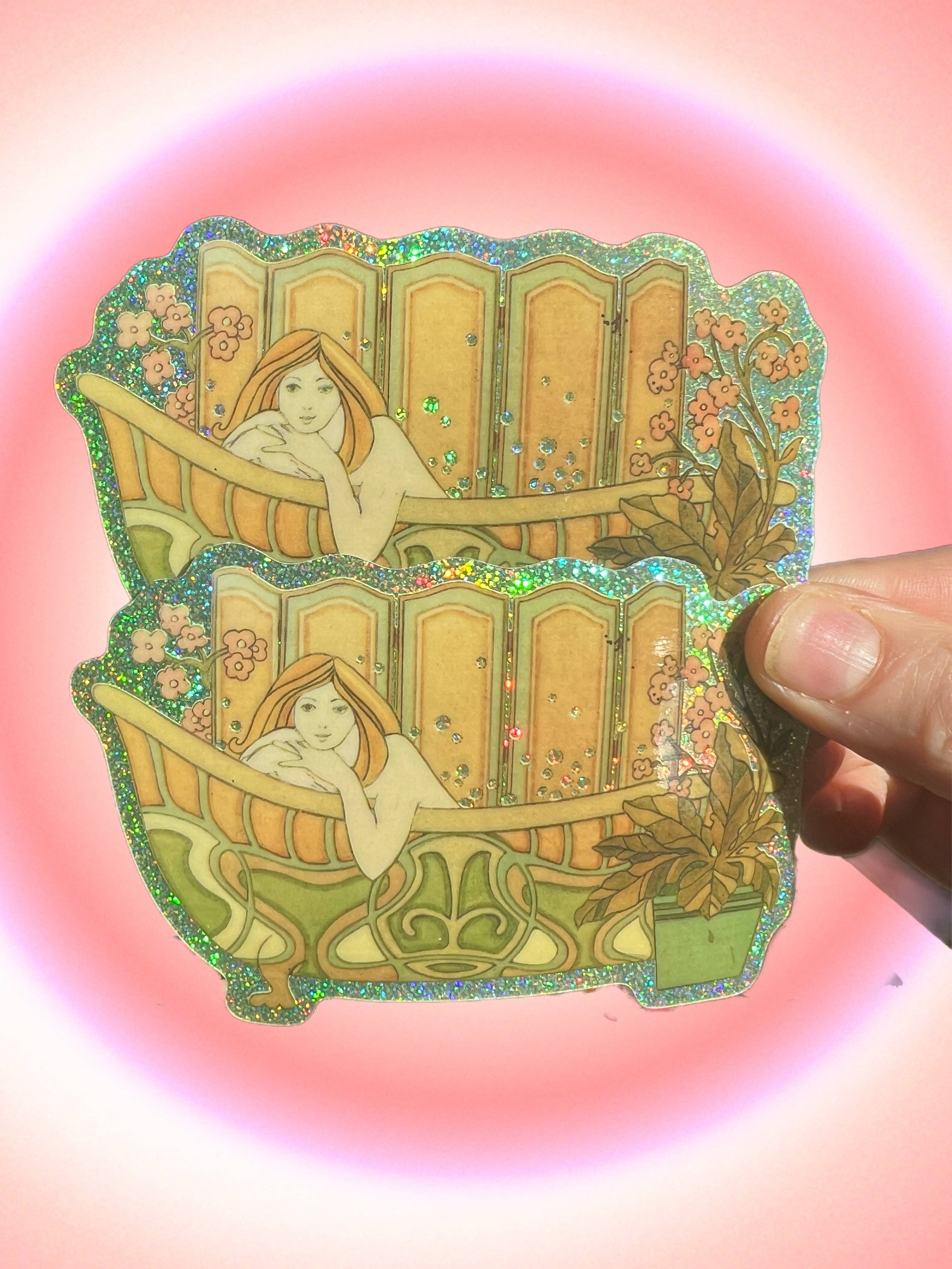 Astral Weekend - Vendita all'ingrosso Adesivo - Bathing Beauty, adesivo glitterato per bagno anni '705