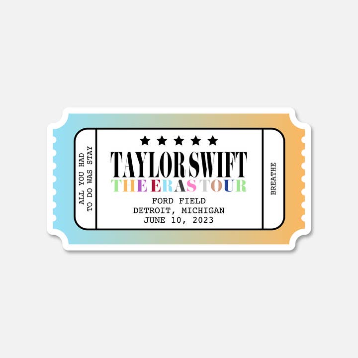 Footnotes - Wholesale Sticker - The Eras Tour Concert Ticket Stub Detroit, Michigan Night 2