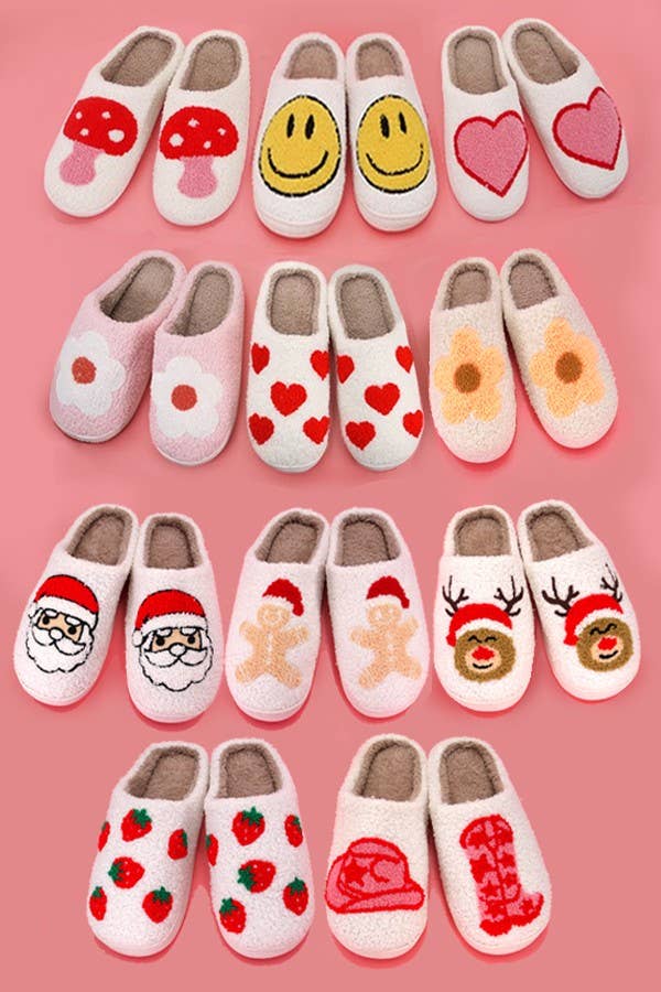 JOSSLYN by wall to wall – Engroshandel Slippers - Dame – Bløde plyssede hjemmesko med svampe, hjerte eller regnbue - varme og komfortable23