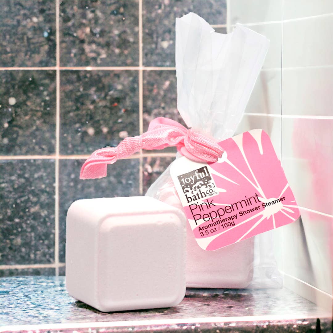 Joyful Bath Co. - Wholesale Shower Steamer/Bomb - Pink Peppermint - Aromatherapy Shower Steamer1