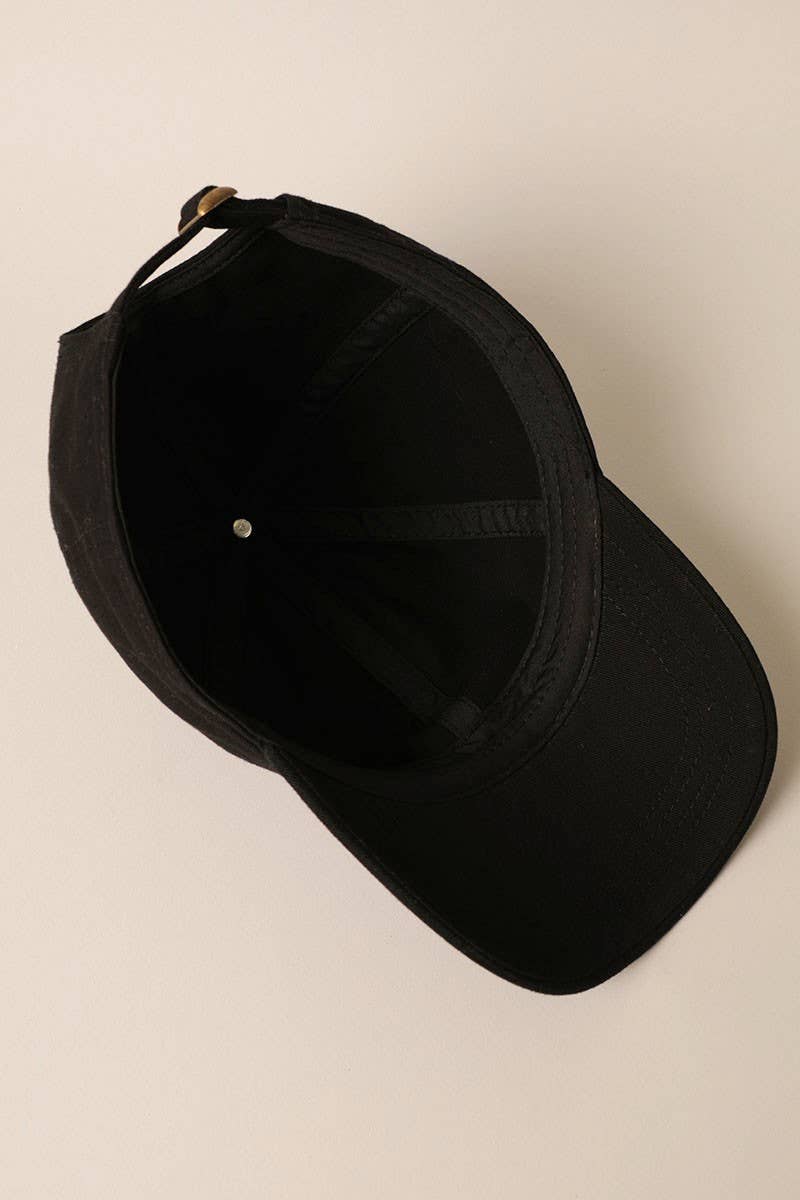 BLACK dad Embroidered Cotton Baseball Dad Cap for wholesale on Faire3