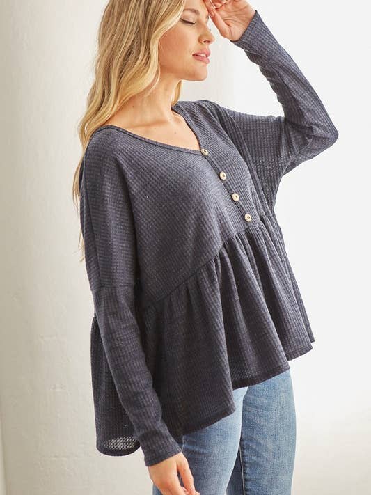 LMT1016PL-PLUS SIZ LOOSE FIT BABY DOLL TOP for wholesale by lovely melody