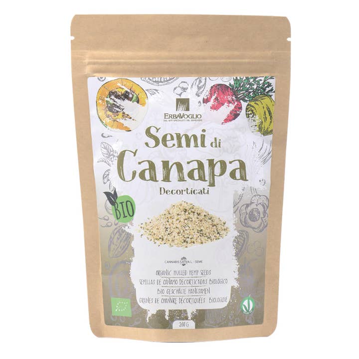 Biologische gepelde hennepzaadjes voor wholesale door Erbavoglio