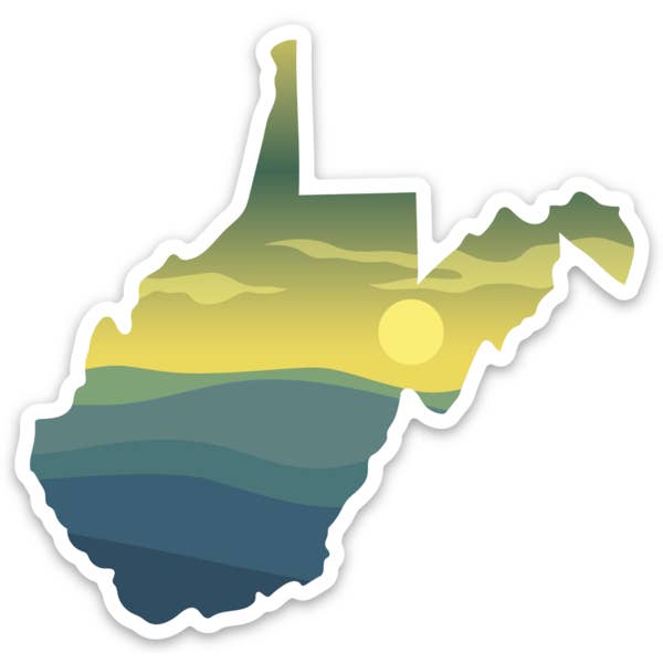 Blue Ridges West Virginia - Sticker for wholesale by The West Virginia Company