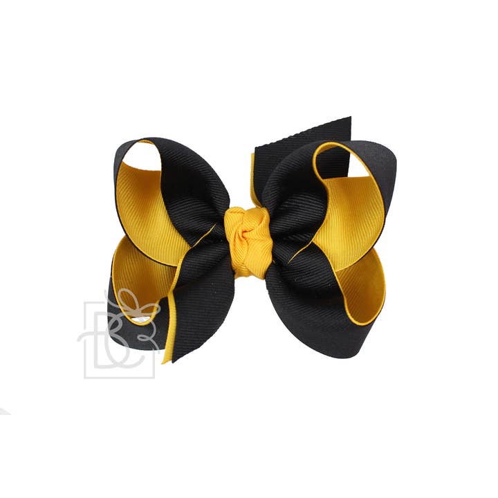 Beyond Creations, LLC - Vendita all'ingrosso Fiocco per capelli - Bambini - Fiocco in grosgrain a strati (oro giallo e nero)