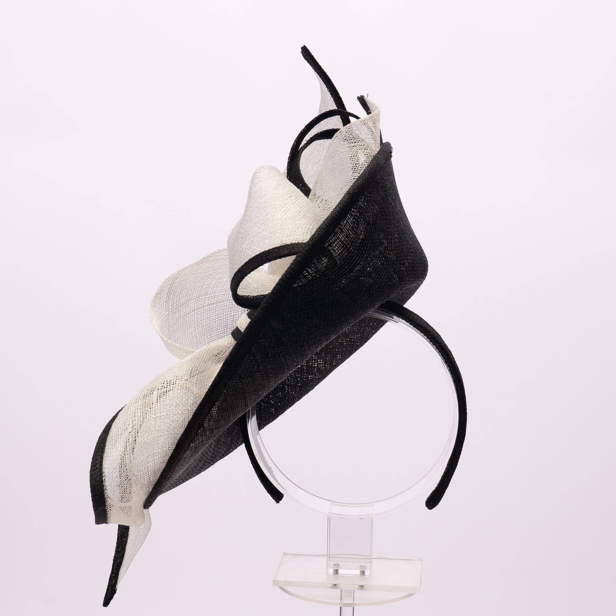 KaKyCo - Wholesale Fascinator Hat - Women's - Two Tone Bow On Top Of Sinamay Saucer Fascinator | 1020835