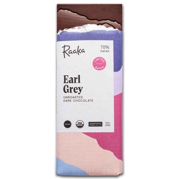 Raaka Chocolate - Wholesale Chocolate Bar - 68% Earl Grey Tea Chocolate - Spring Limited Batch5