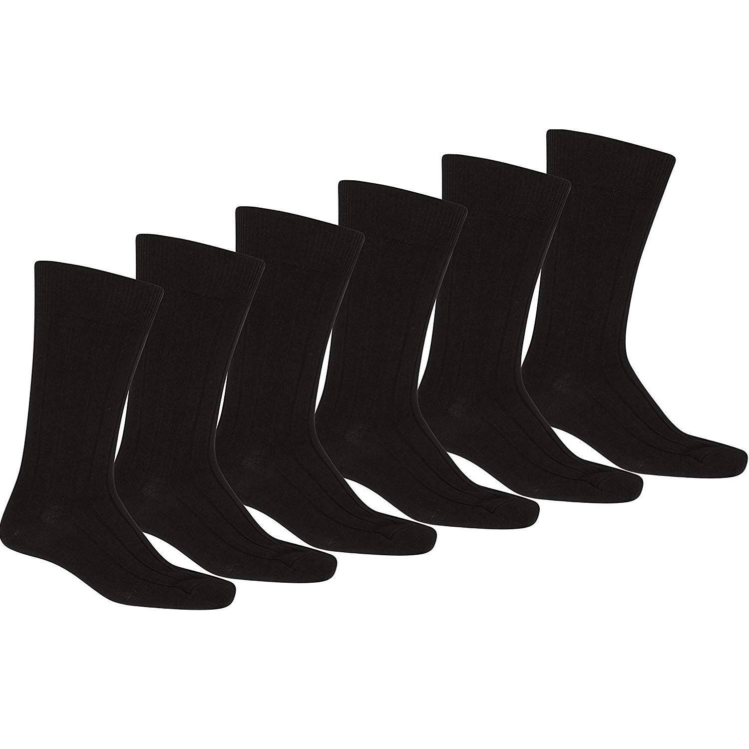 Black 10 Pack of Unibasic Men and Women Solid Plain Dress Socks for wholesale on Faire0