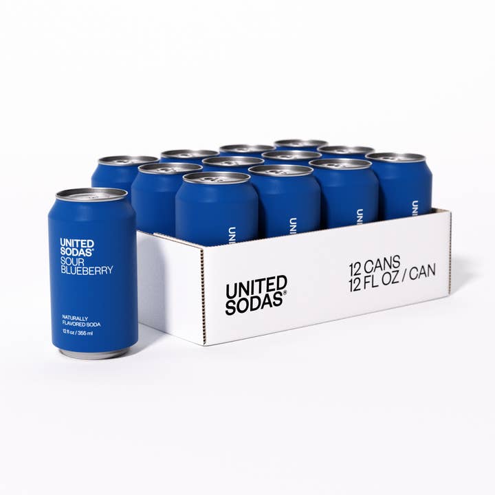 Naturally Flavored Soda - Sour Blueberry  for wholesale by United Sodas