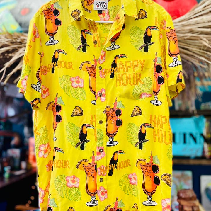Happy Hour Shades | Camisa Tiki Room | Amarelo por atacado de Happy Hour Shades
