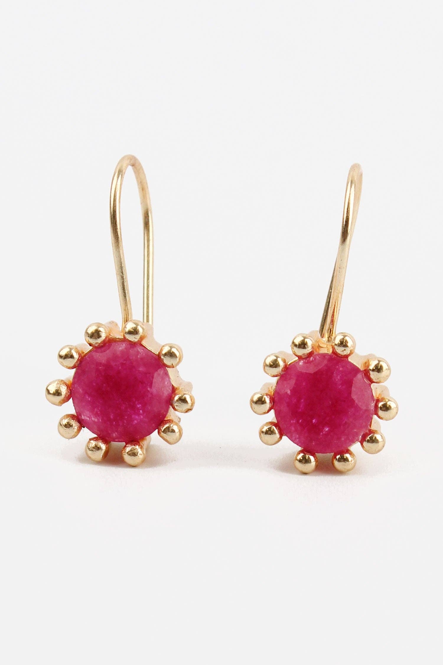 My Doris – wholesale Dangle earrings – PINK QUARTZ DROP HOOK EARRINGS0