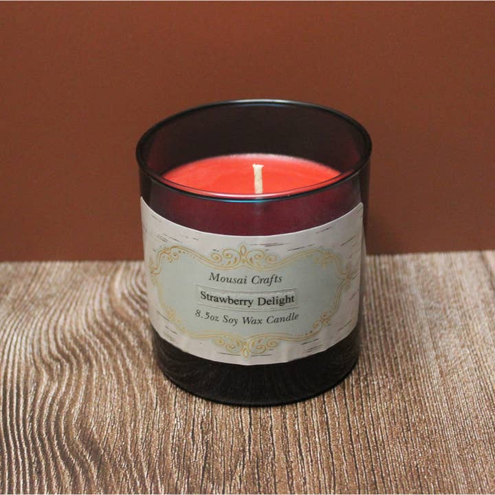 Mousai Crafts - Wholesale Jar/Filled Candle - Strawberry Delight 8.5oz Soy Wax Candle3
