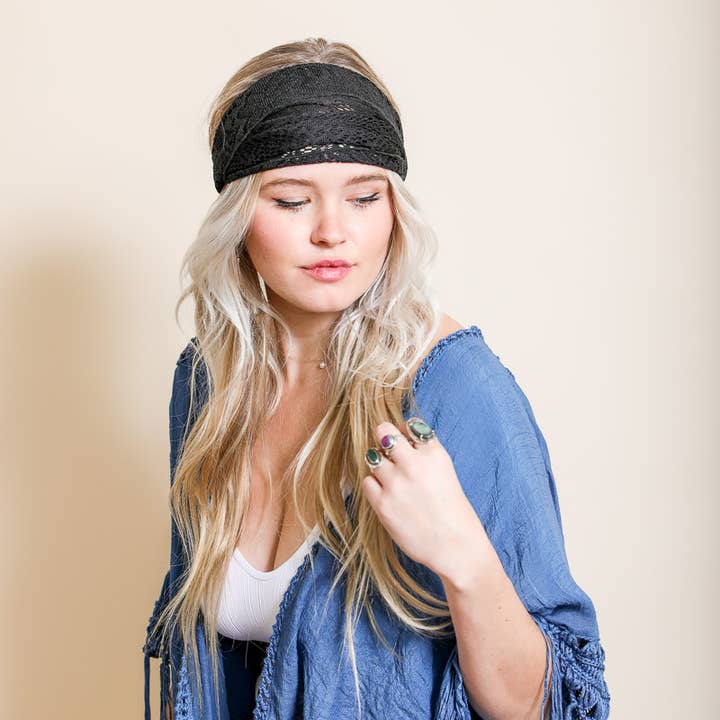 Leto Accessories – Großhandel Fashion-Stirnband – Damen – Böhmische Spitze Stretch Headwrap2