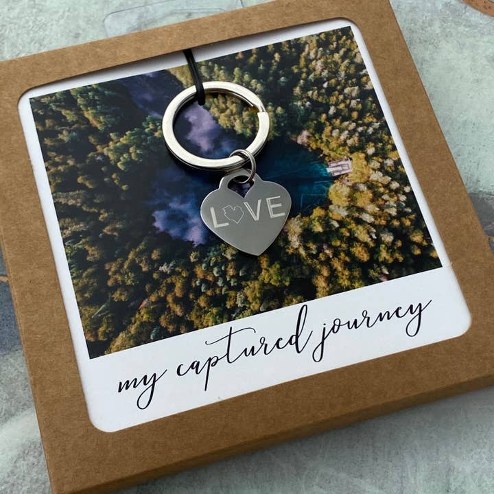 Michigan Love Heart Keychain for wholesale by My Captured Journey
