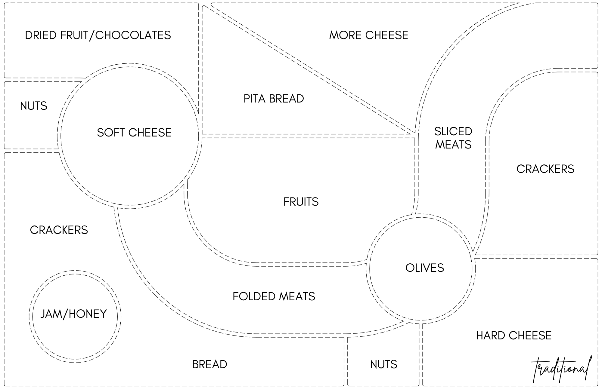 TAYLOR GRAY - Wholesale Serving Tray - 11x17 CHARCUTERIE MAP insert set of 103
