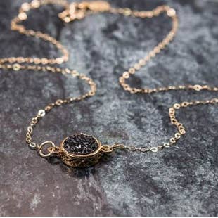 Felicity Jewelry Designs - Wholesale Pendant/Charm Necklace - Bijoux - Druzy and Gold Necklace0