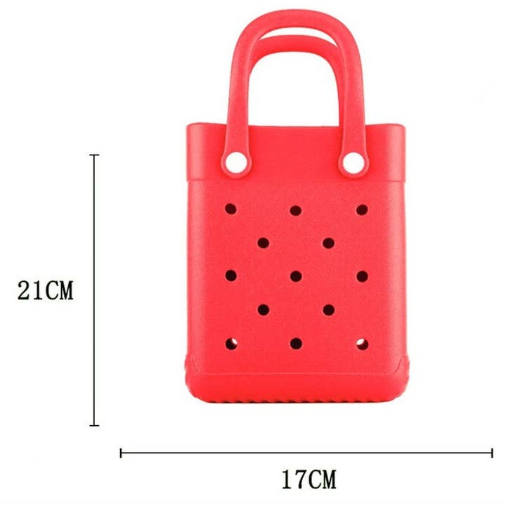 Auraquise - Wholesale Beach Bag - EVA Small Square Beach Bag with Hole Design Handheld Tote7