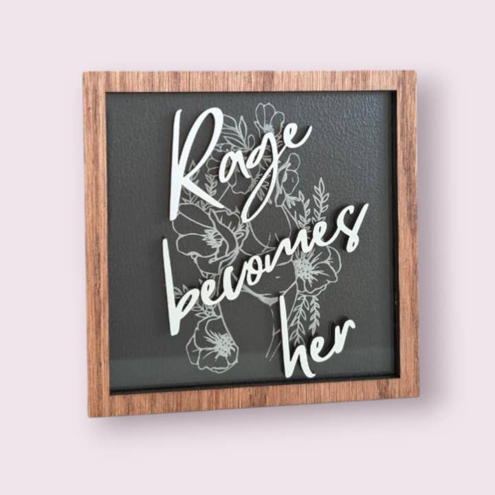 La rabia es ella | Letrero de estantería para venta al por mayor de Quill & Cauldron