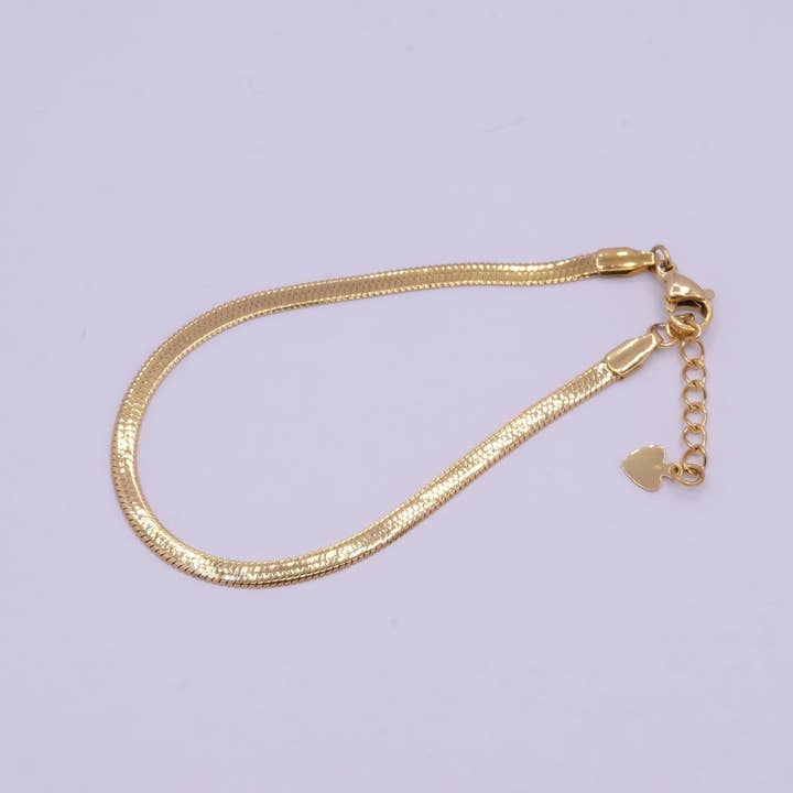 Aim Eternal - Wholesale Link & Chain Bracelet - Gold 3mm 4mm 5mm Herringbone Snake Chain Bracelet For Wholesale Bracelet Jewelry Making Supply | WA-924 WA-925 WA-9263