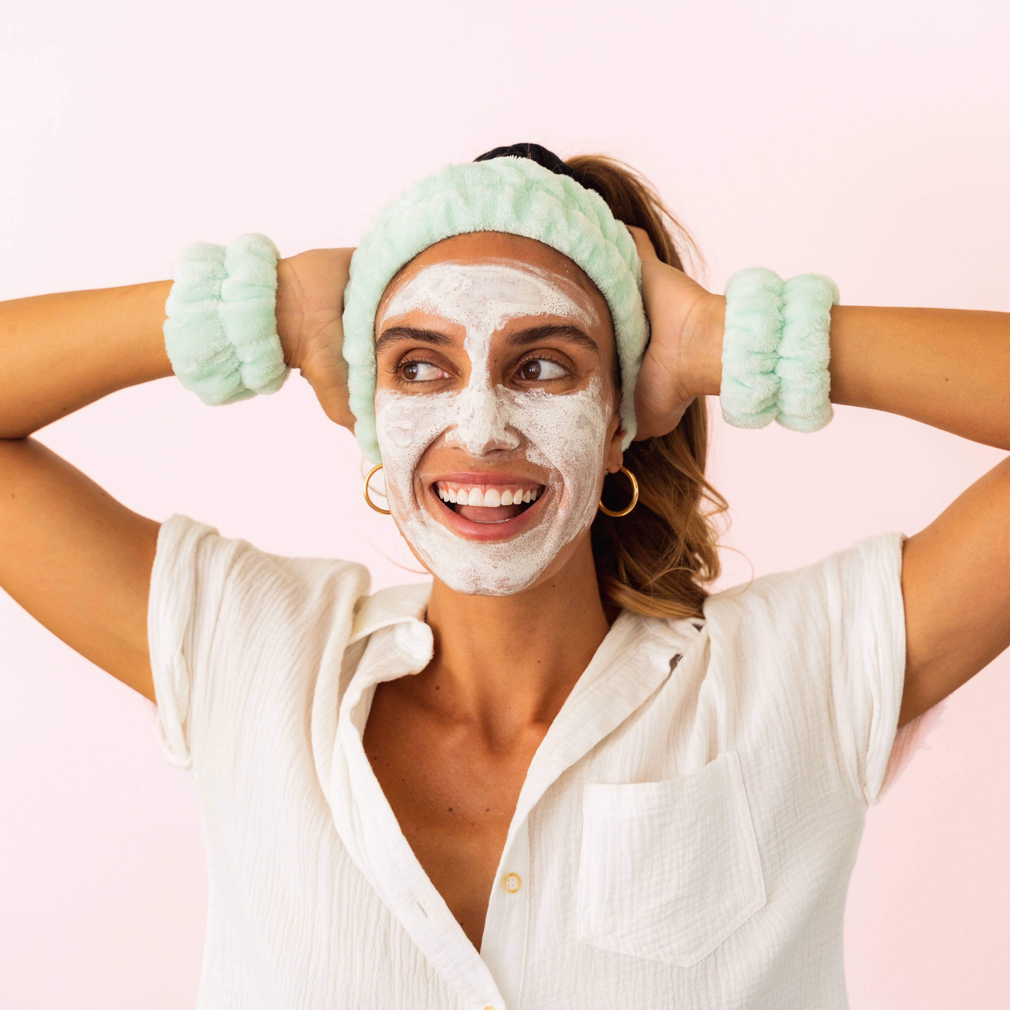 Frog Sac - Wholesale Spa Headband - Spa Headband - Skincare Headband & Wristband Set4