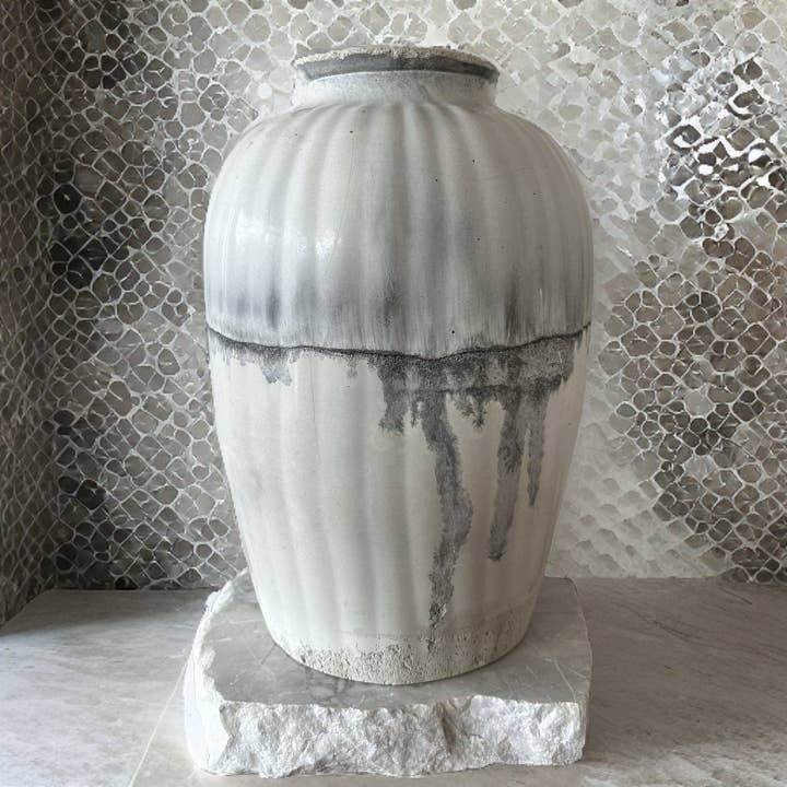 Layered Concrete Vase for wholesale by Wind + Willow Co.