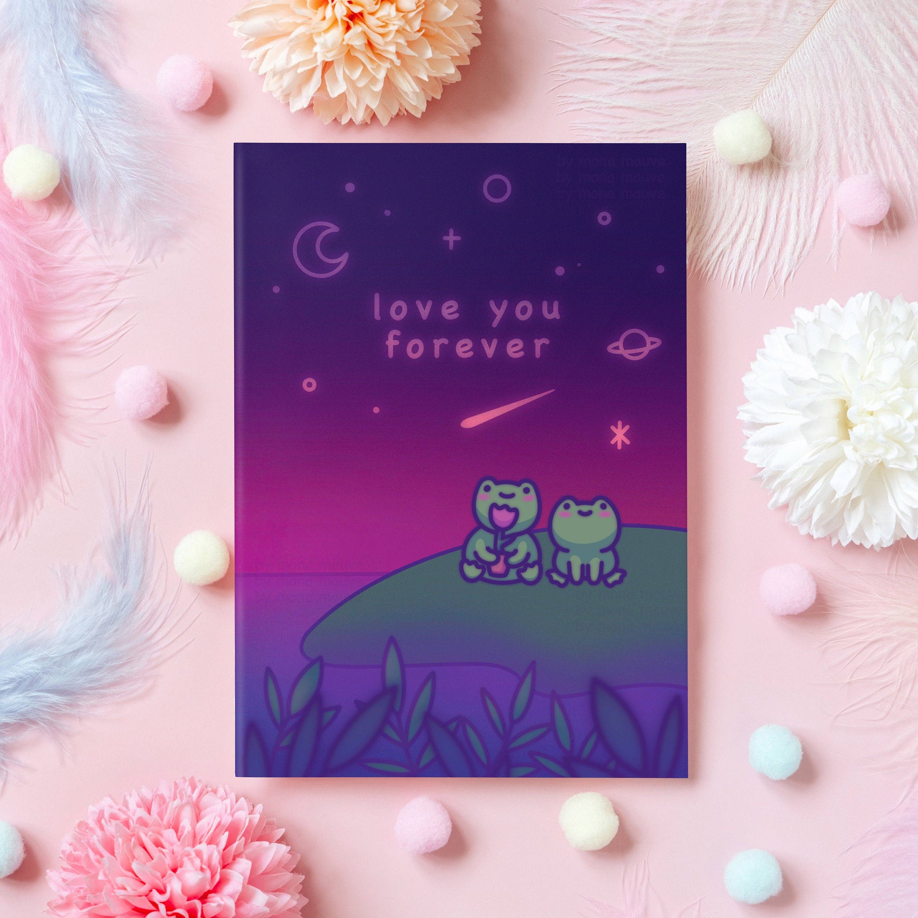 Mona Mauve • Silly Art! - Wholesale Love Card - Love You Forever | Frog Anniversary Card1