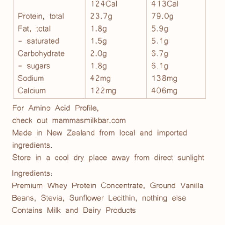 Mammas Milk Bar - Wholesale Protein/superfood powder - Vanilla Premium Whey Protein4