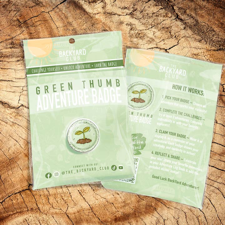Green Thumb Adventure Badge for wholesale by The BackYard Club