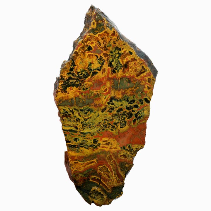 Kaleidoscope Jasper Slab - Organic Blue Red Black Pattern for wholesale by Lapidary Central