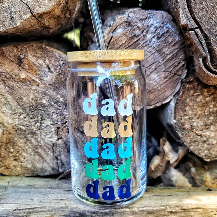 Dad Glass Tumbler, Retro Dad Glass Cup for wholesale by Superior Sweet Water